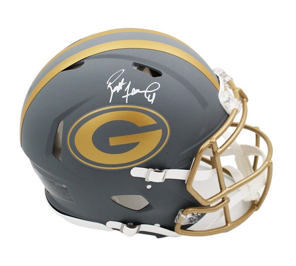 Brett Favre Signed Green Bay Packers Speed Authentic Slate NFL Helmet