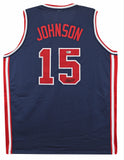 Magic Johnson Team USA Authentic Signed Navy Pro Style Jersey BAS Witnessed