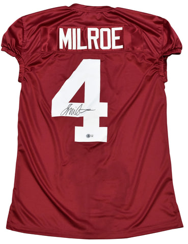 JALEN MILROE SIGNED ALABAMA CRIMSON TIDE #4 GAME CUT JERSEY BECKETT