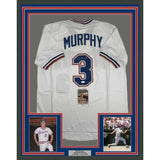 FRAMED Autographed/Signed DALE MURPHY 33x42 Atlanta White Jersey JSA COA Auto