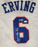 JULIUS ERVING SIGNED PRO STYLE "DR. J" CUSTOM XL STAT JERSEY JSA HOLOGRAM