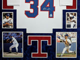 FRAMED IN SUEDE TEXAS RANGERS NOLAN RYAN AUTOGRAPHED SIGNED JERSEY JSA COA