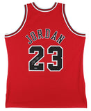 Bulls Michael Jordan Signed Red 1997-98 M&N HWC Authentic Jersey UDA #BAJ38137