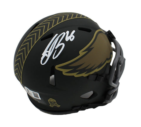 Saquon Barkley Signed Philadelphia Eagles Speed STS 4 NFL Mini Helmet