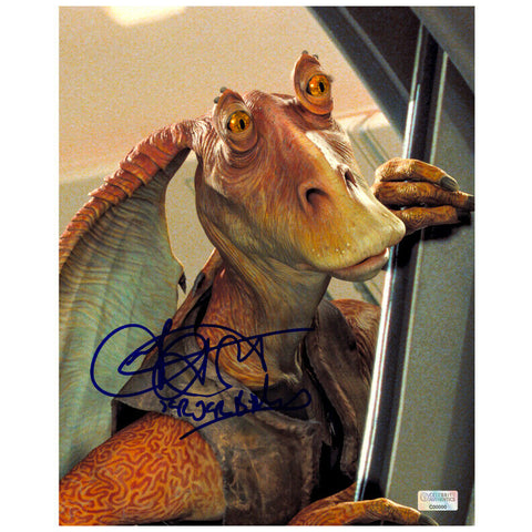 Ahmed Best Autographed Star Wars Jar Jar Binks 8x10 Close Up Photo