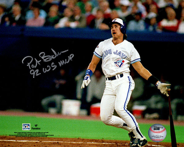 Pat Borders Signed Blue Jays World Series Batting 8x10 Photo w/92 WS MVP -SS COA