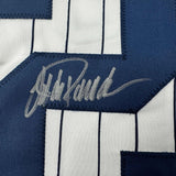 Autographed/Signed Jorge Posada New York Pinstripe Jersey Beckett BAS COA