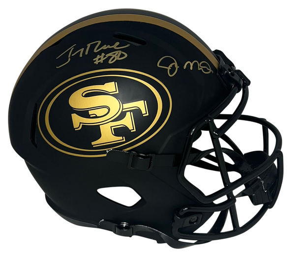 JOE MONTANA & JERRY RICE SIGNED SAN FRANCISCO 49ERS FULL SIZE ECLIPSE HELMET BAS