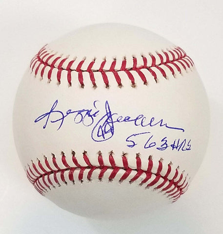 Reggie Jackson Autographed New York Yankees OML Baseball W/ 563 HR's Beckett