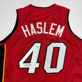 Autographed/Signed Udonis Haslem Miami Red Basketball Jersey Beckett BAS COA