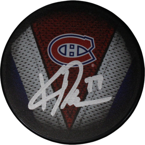 Kirby Dach Autographed/Signed Montreal Canadiens Hockey Puck FAN 46844