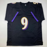 Autographed/Signed Justin Tucker 66 Yd GW FG Stat Baltimore Black Jersey JSA COA