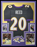 FRAMED BALTIMORE RAVENS ED REED AUTOGRAPHED SIGNED JERSEY BAS HOLO