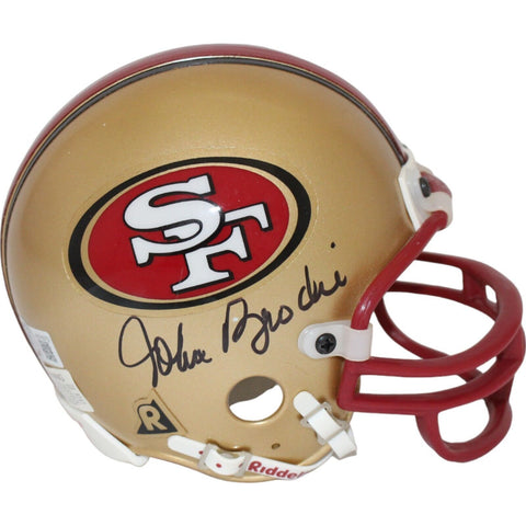 John Brodie Signed San Francisco 49ers VSR4 TB Replica Mini Helmet BAS 44154