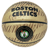 Jayson Tatum Celtics Signed 2024 NBA Finals Champions Gold Basketball Fanatics