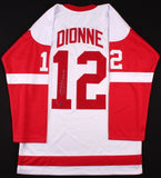 Marcel Dionne Signed Red Wing Jersey Inscribed HOF 92 (Leaf) COA 700 Goal Scorer