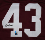 Larry Brown Autographed Burgundy Pro Style Jersey - Beckett W Hologram *Black