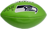 KAM CHANCELLOR AUTOGRAPHED SEATTLE SEAHAWKS GREEN LOGO FOOTBALL MCS HOLO 197190