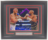 Floyd Mayweather Jr Signed Framed 11x14 McGregor Fight Photo BAS ITP