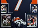 FRAMED IN SUEDE DENVER BRONCOS JOHN ELWAY AUTOGRAPHED SIGNED JERSEY BECKETT HOLO