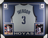 ALLEN IVERSON (Hoyas grey SKYLINE) Signed Autographed Framed Jersey JSA