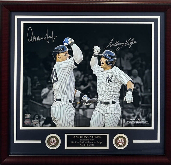 Aaron Judge Anthony Volpe Yankees Signed 1st Hr 16x20 Framed Photo Auto Fanatics