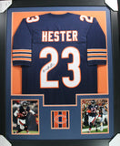 DEVIN HESTER (Bears navy TOWER) Signed Autographed Framed Jersey JSA