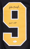 Johnny Bucyk Signed Bruins Captain Jersey Inscribed "H.O.F. 1981" (JSA COA)