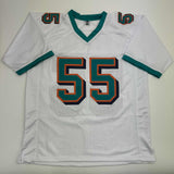 Autographed/Signed Joey Porter Sr. Miami White Football Jersey JSA COA