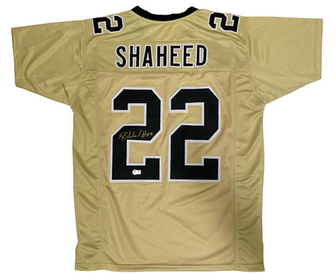 Rashid Shaheed of the New Orleans Saints Autographed Custom Gold Jersey Beckett