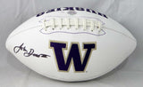 John Ross Autographed Washington Huskies Logo Football- JSA Witness Auth