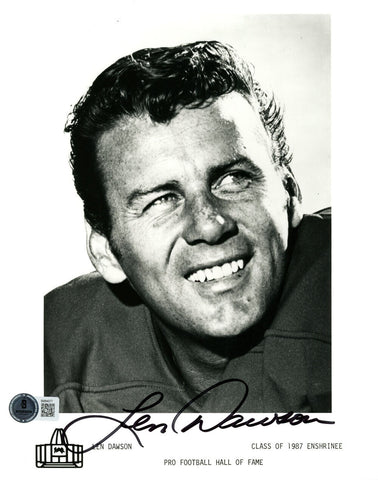 Len Dawson Autographed Kansas City Chiefs 8x10 Photo Beckett 45676