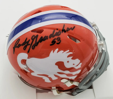 Randy Gradishar Signed Denver Broncos Throwback Mini Helmet (Beckett) HOF 2024