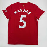 Autographed/Signed Harry Maguire Manchester United Red Soccer Jersey Beckett COA