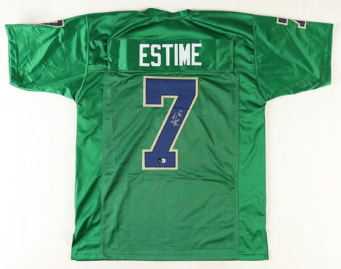 Audric Estime Signed Notre Dame Fighting Irish Jersey (Beckett) Denver Bronco RB