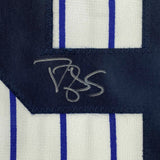 Autographed/Signed DARRYL STRAWBERRY New York Pinstripe Baseball Jersey JSA COA