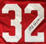 OJ Simpson San Francisco Signed Red Football Jersey JSA WA221962