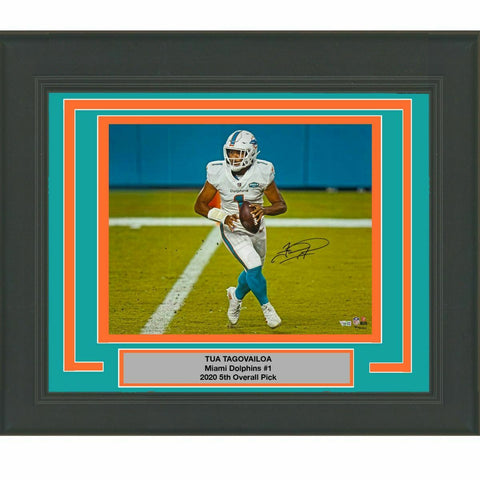 FRAMED Autographed/Signed TUA TAGOVAILOA Miami Dolphins 16x20 Photo Fanatics COA