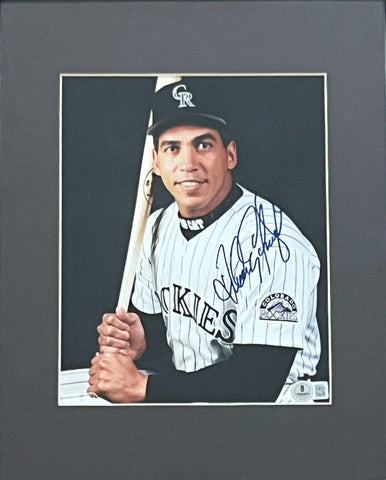 Andres Galarraga Signed Colorado Rockies Framed 8x10 Photo BAS 45029