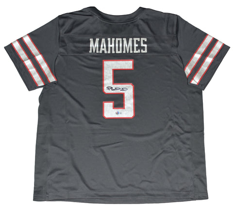 PATRICK MAHOMES SIGNED TEXAS TECH RED RAIDERS #5 ADIDAS GALVANIZED JERSEY - BACK