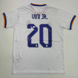 Autographed/Signed Vini Vinicius Jr. Real Madrid White Soccer Jersey BAS COA #2