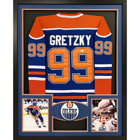 Wayne Gretzky Autographed Signed Framed Edmonton Oilers 2P Jersey JSA