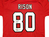 ATLANTA FALCONS ANDRE RISON AUTOGRAPHED RED JERSEY "BAD MOON" JSA STOCK #233670