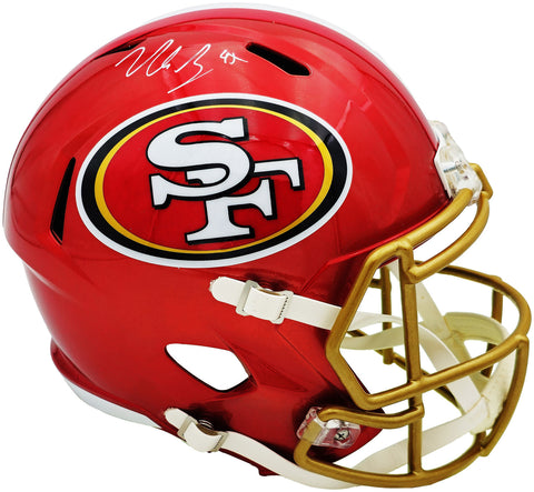 NICK BOSA AUTOGRAPHED 49ERS FLASH RED FULL SIZE SPEED HELMET BECKETT 230694