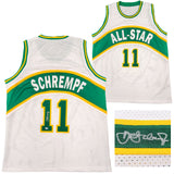 SEATTLE SUPERSONICS DETLEF SCHREMPF AUTOGRAPHED WHITE JERSEY MCS HOLO 202422