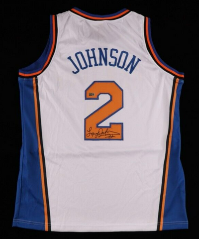 Larry Johnson Signed New York Knicks Jersey (Steiner) #1 Overall Draft Pick 1991