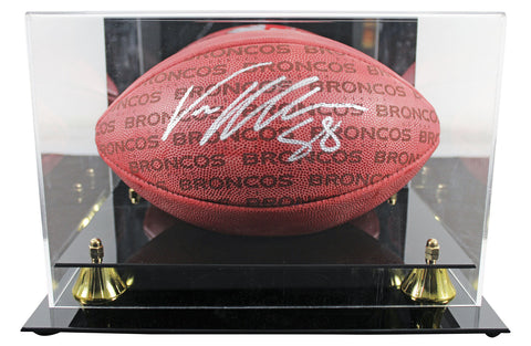 Broncos Von Miller Signed Wilson "Duke" Team Showcase Football W/ Case BAS Wit