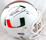 Ray Lewis Autographed Miami Hurricanes F/S Riddell Speed Helmet-Beckett W Holo