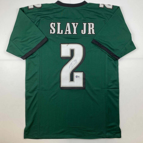 Autographed/Signed Darius Slay Jr. #2 Philadelphia Green Jersey Beckett BAS COA