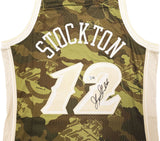 JAZZ JOHN STOCKTON AUTOGRAPHED GREEN M&N 1998-99 GHOST JERSEY L BECKETT 224348